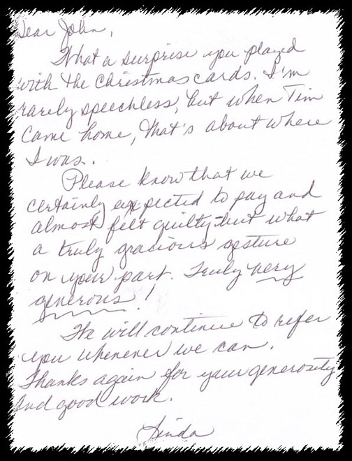 Letter from Linda Clagg